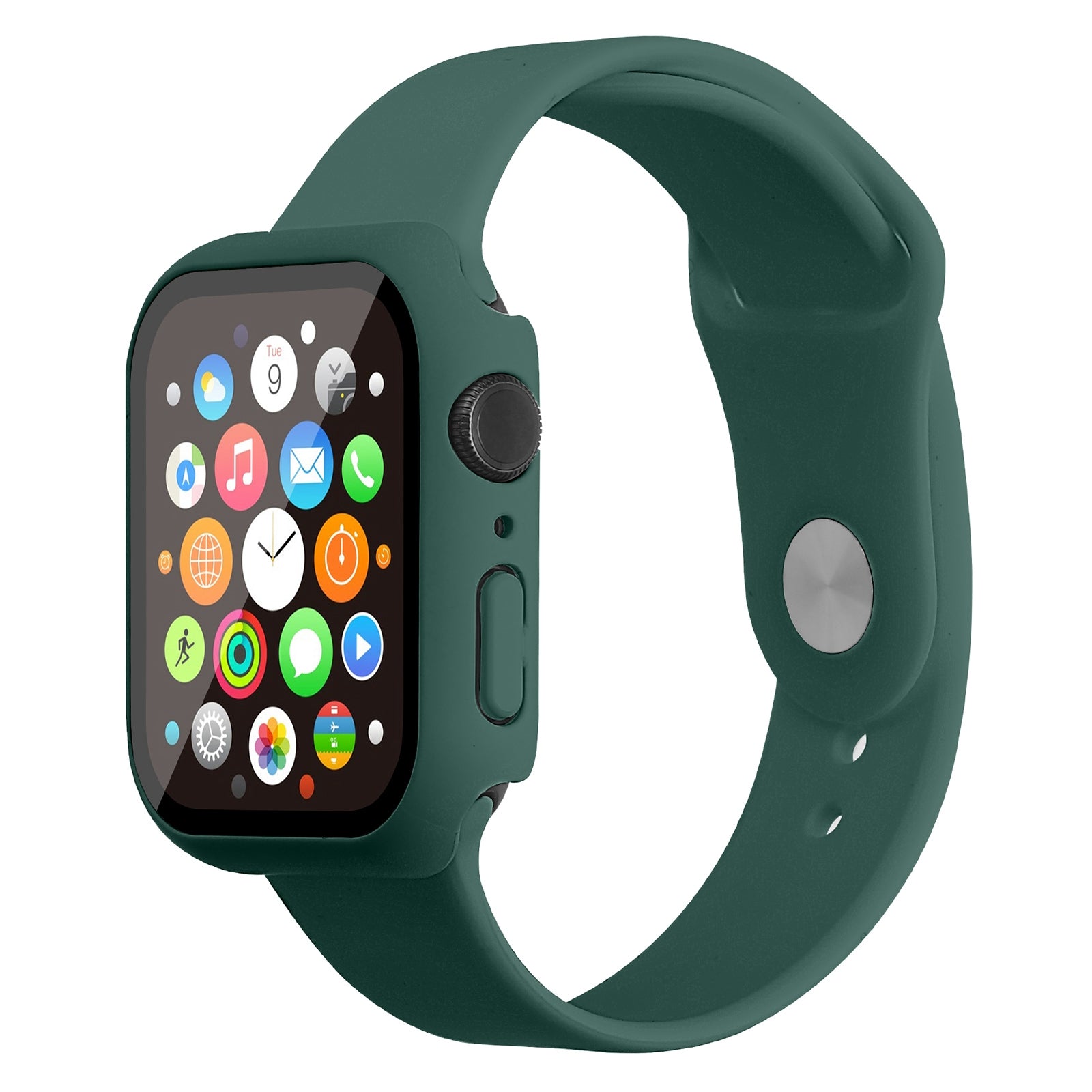 For Apple Watch Series 7 41mm Silicone Outdoor Sports Watch Band+Hard PC Case with Built-in Tempered Glass Screen Protector Size S M For Apple Watch Series 7 41mm Silicone Outdoor Sports Watch Band+Hard PC Case with Built-in Tempered Glass Screen Protector Size S M